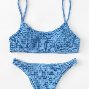 Smocked blue bikini. Never worn